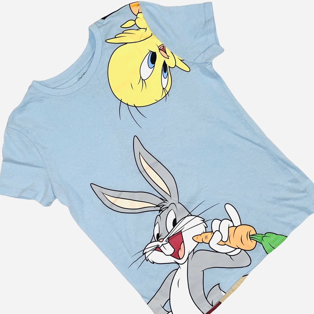 Looney Tunes Tee Shirt Bugs Bunny Tweetie Bird, Taz, Daffy Duck Sz S Child 3 - 5